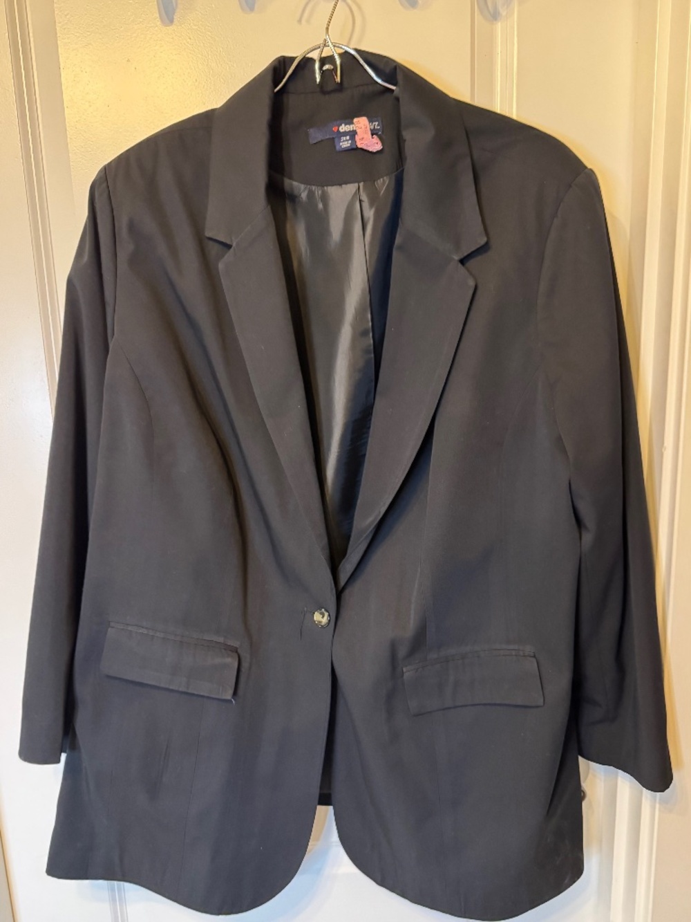 Black One-Button Career Blazer Jacket Size 24W Plus Size